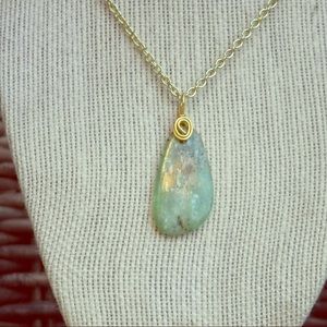 Adventurine (Quartz) Pendant on 18” Gold Necklace